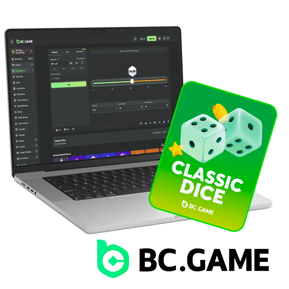 Try your luck in the classic Dice game from BC Game's gambling platform.