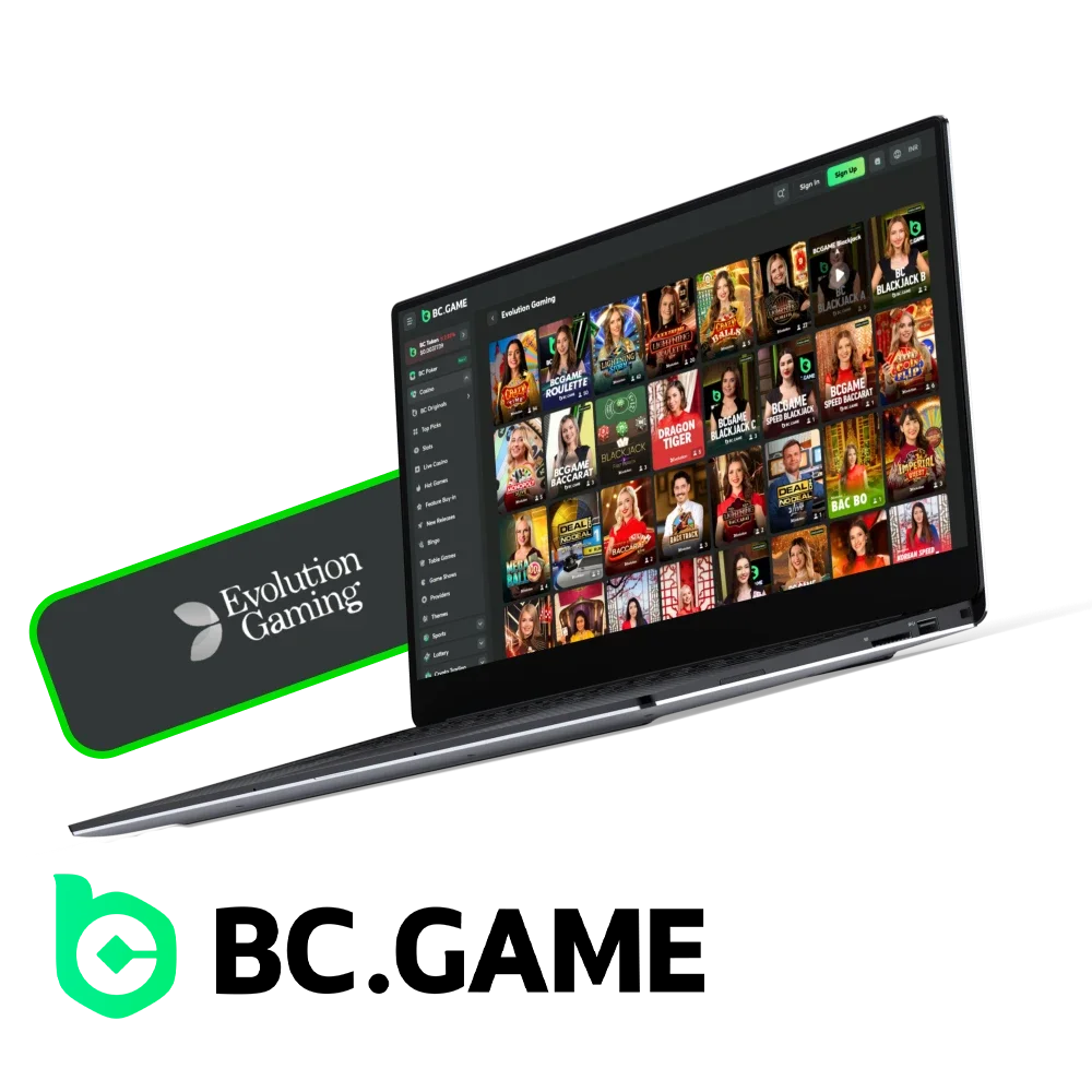 Play games by Evolution Gaming at BC Game.