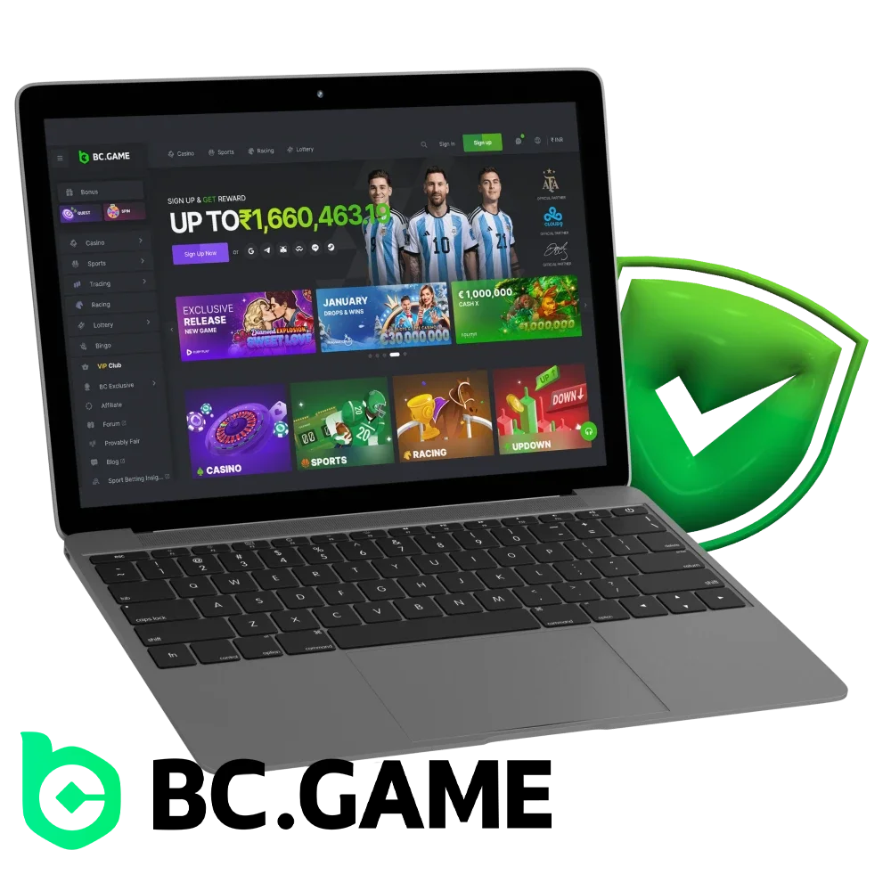 Is BC.Game online casino legal in India and what is its license.