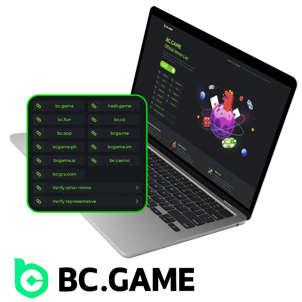 Use alternative links to get quick access to BC Game Casino.