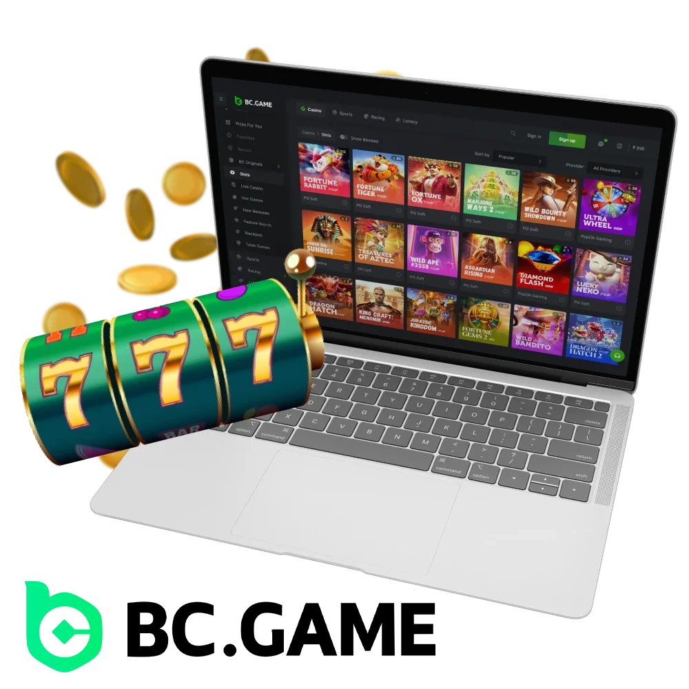 What slot games are available on the BC Game online casino website.