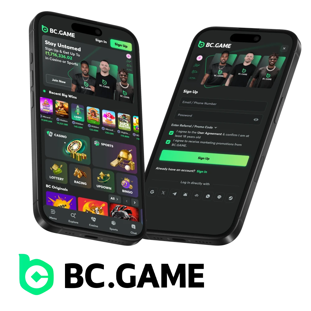 Enjoy the game and betting through the BC Game app for iOS.