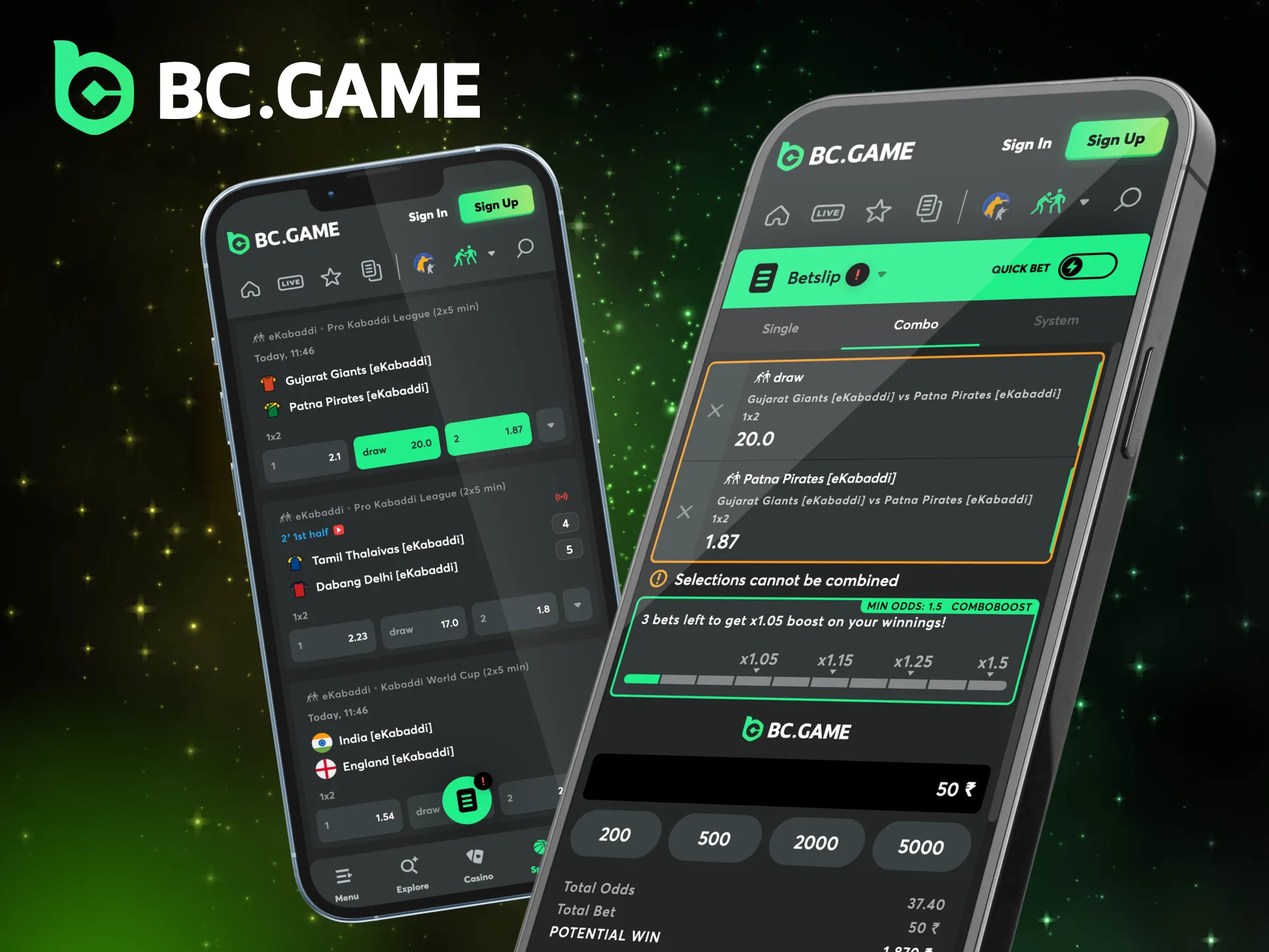 Explore kabaddi odds formats at BC Game for global bettors.