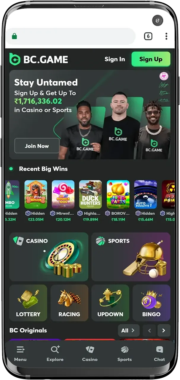 Open the official BC Game website to add it to your device.