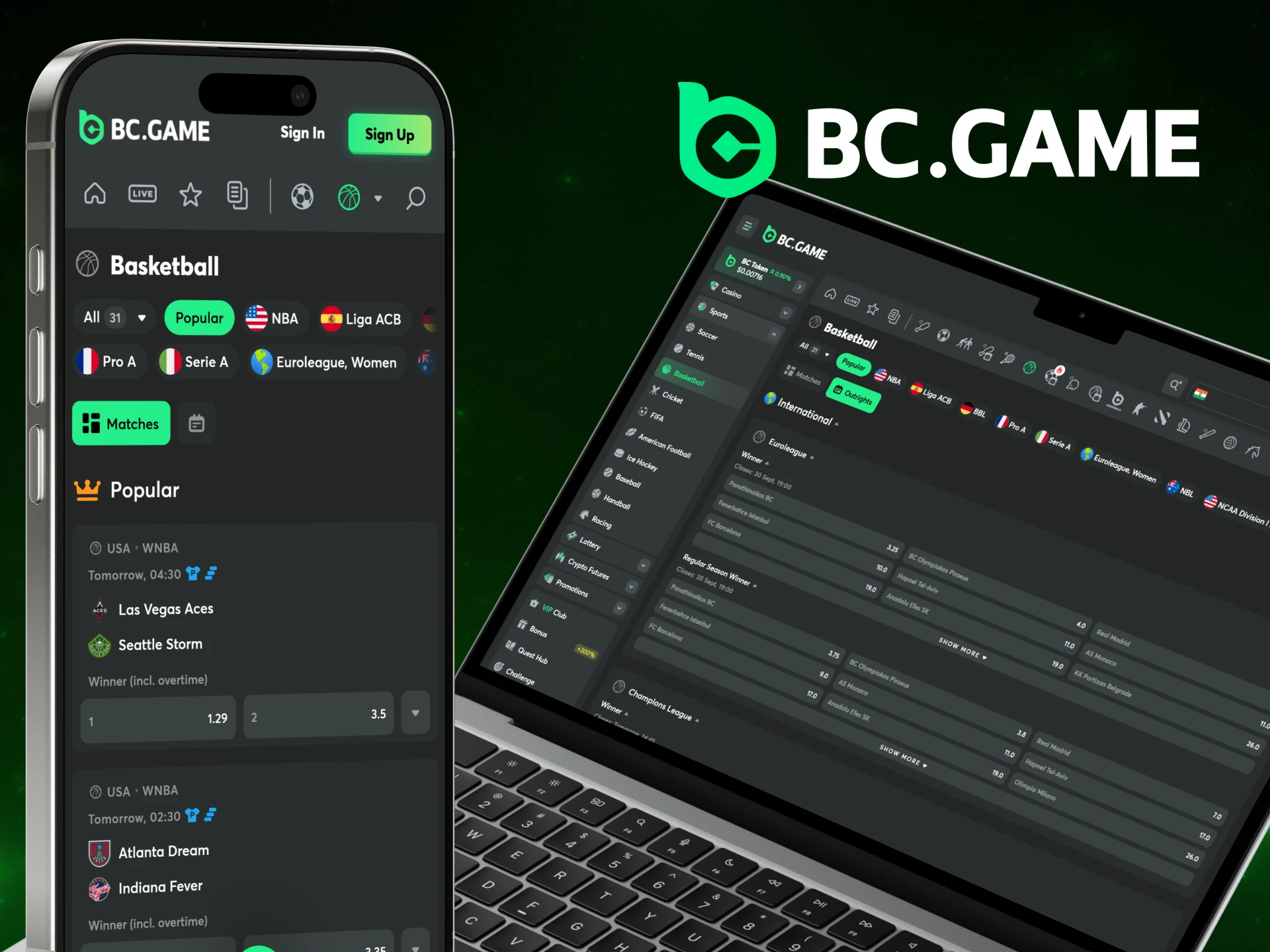 Check out the main advantages of betting on basketball at BC Game.