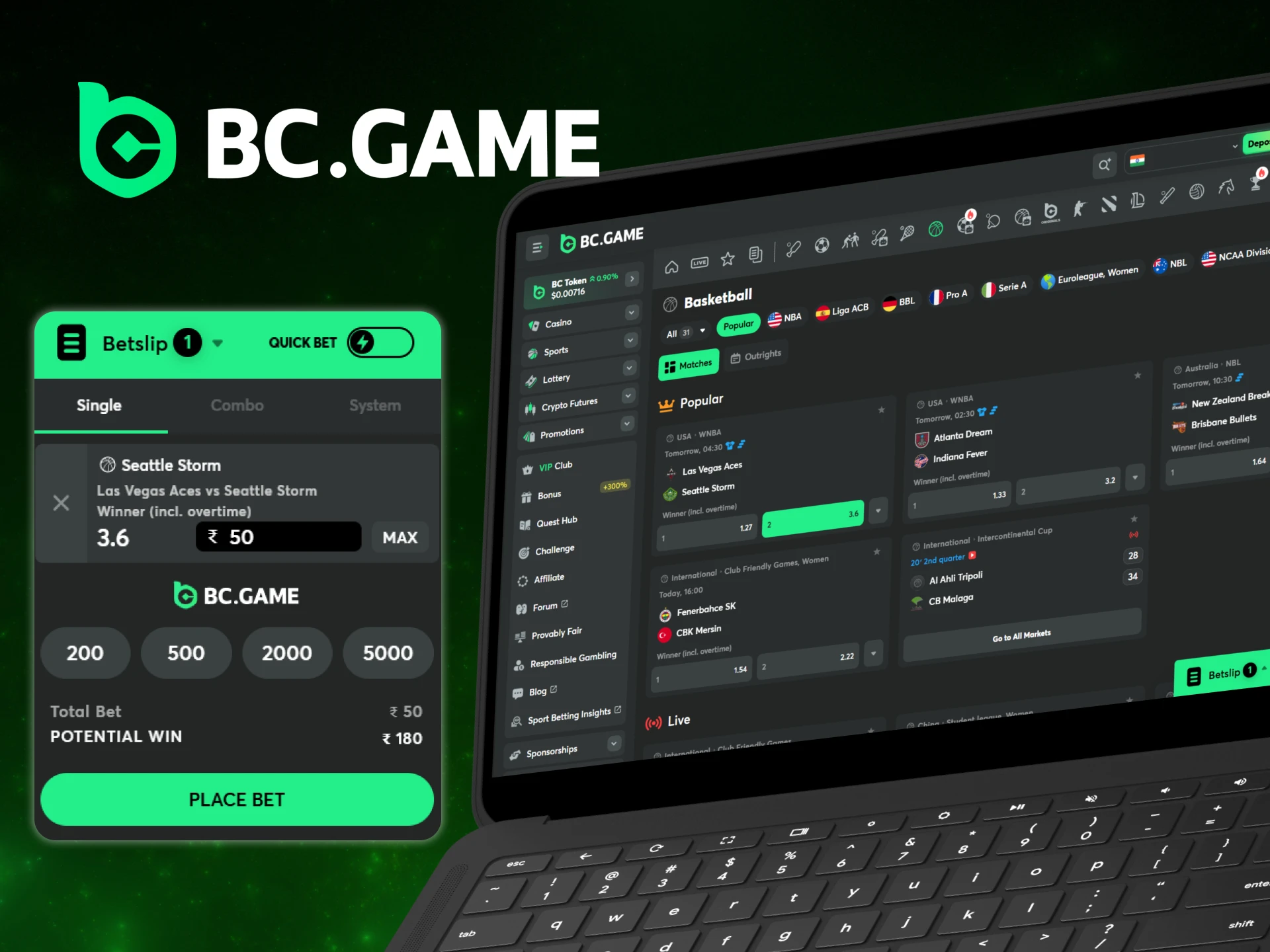 Learn how to bet on basketball on the BC Game website.