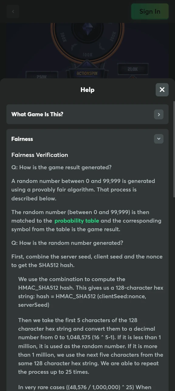 BC Game's Cave of Plunder is a fair game.