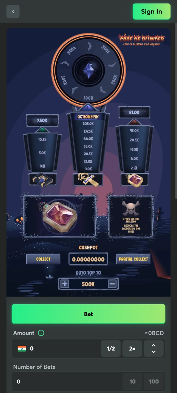 Place your bets in the Cave of Plunder game at BC Game.