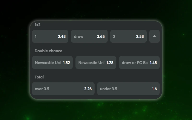 BC Game offers a wide variety of football betting options.