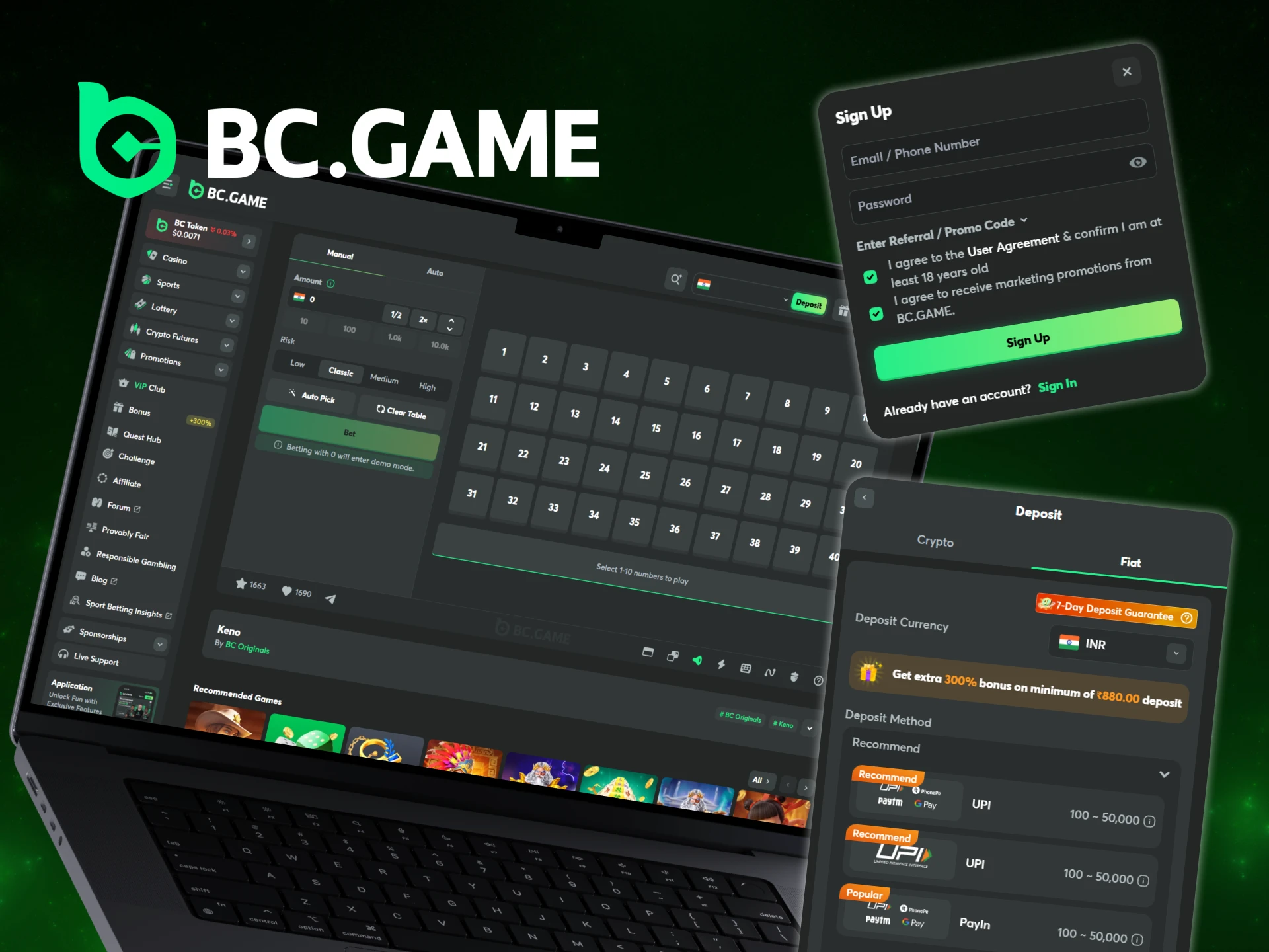 Find out how to play Keno on the BC Game website.