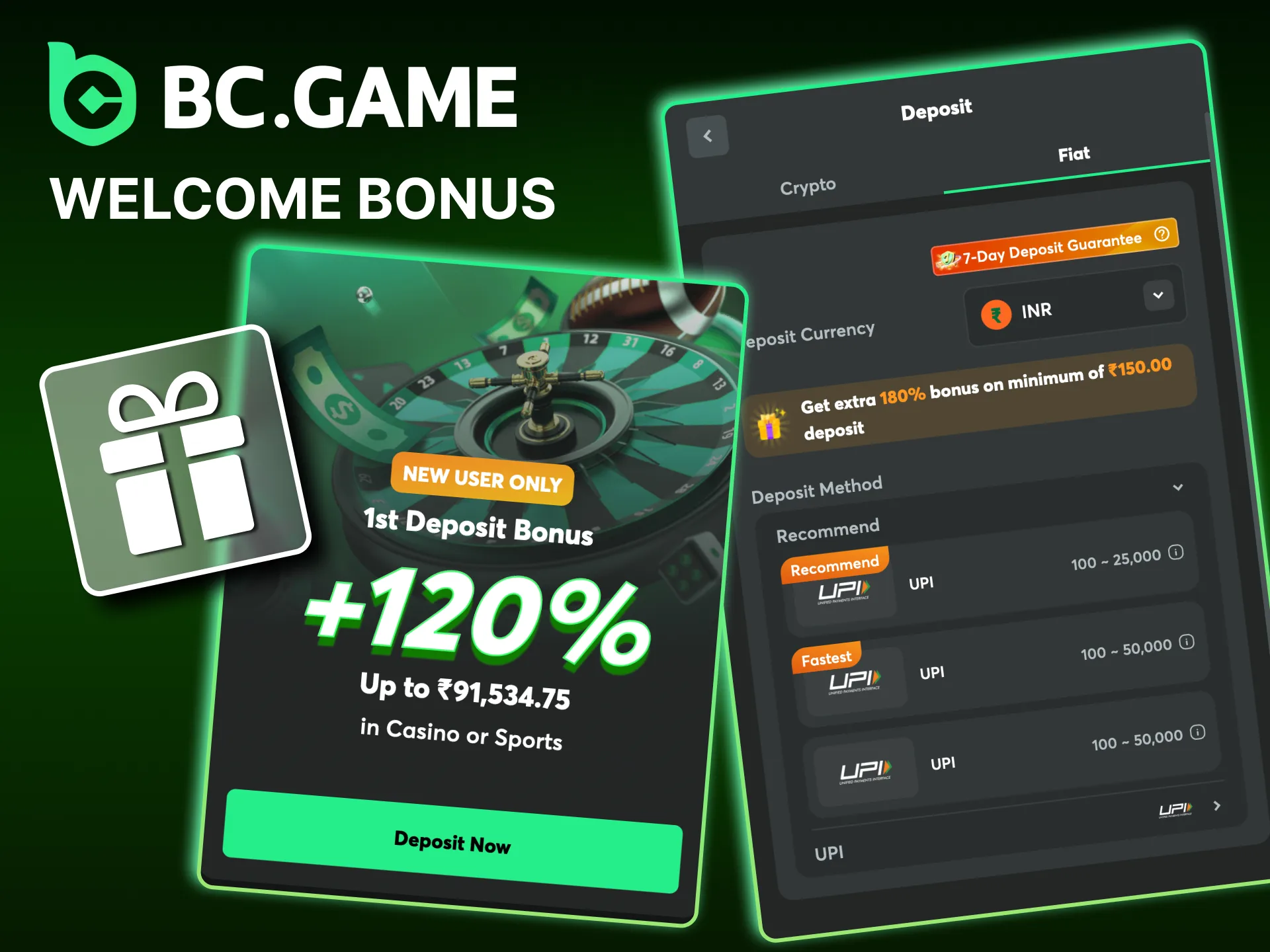 What is a welcome bonus for new BC Game players and what does it give.